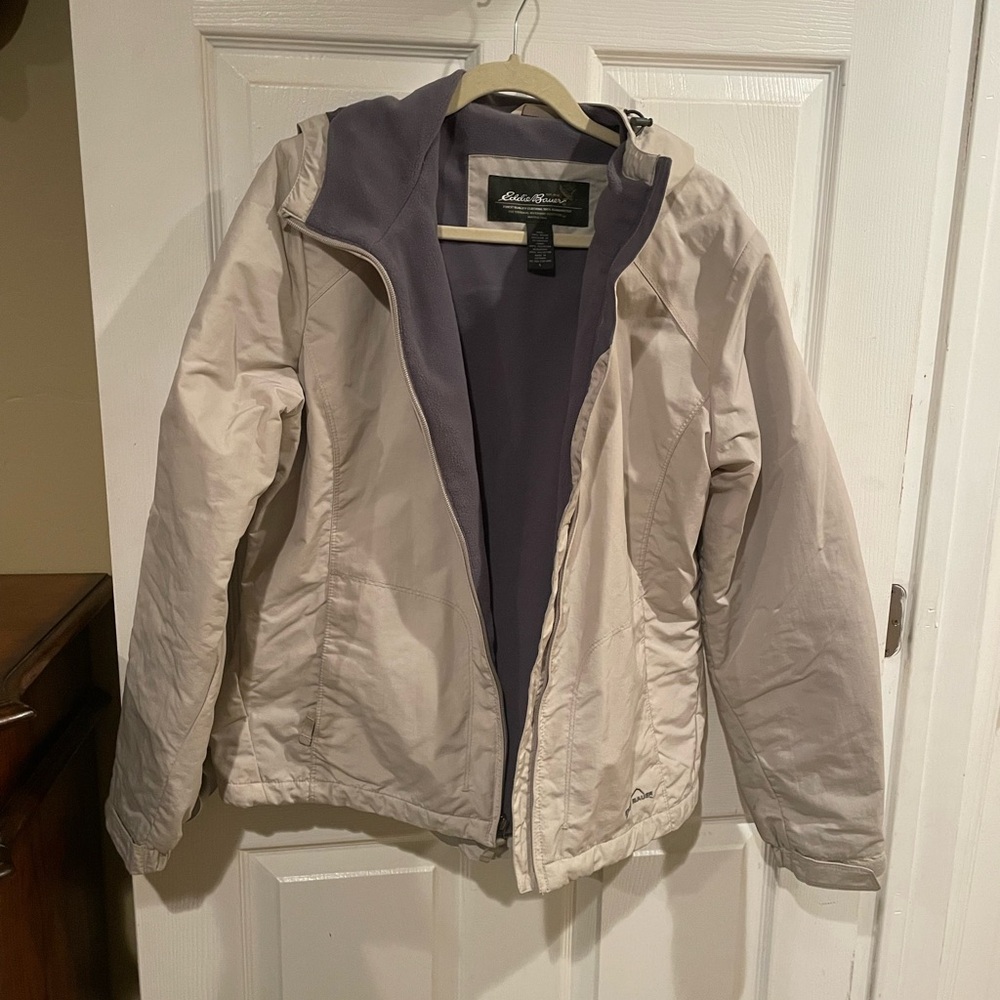 Eddie Bauer Women's Beige and Gray Ski Jacket